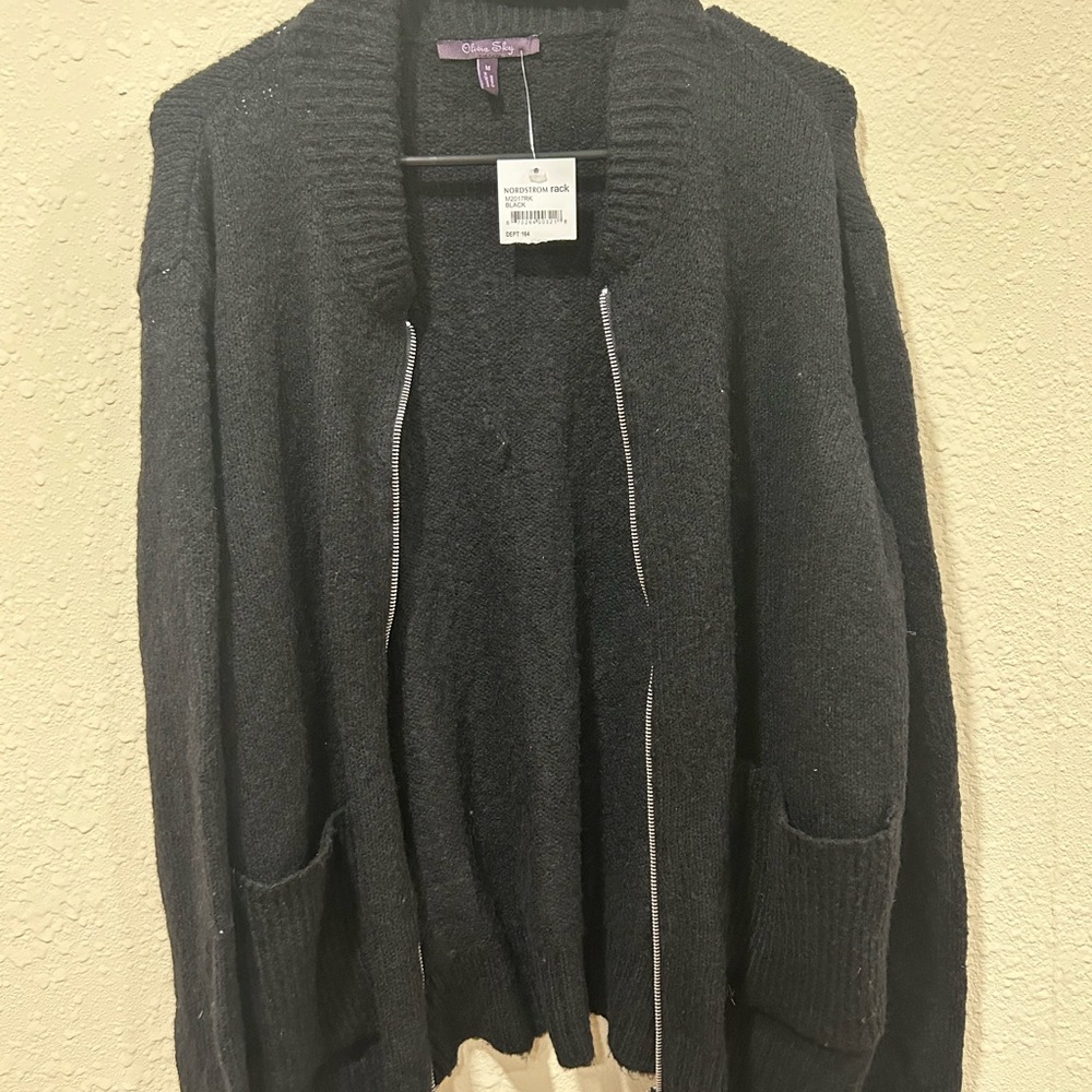 Olivia Sky Nordstrom Black zip up sweater